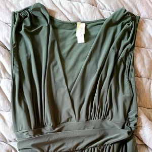 Sexy Olive Plus Size split leg jumpsuit